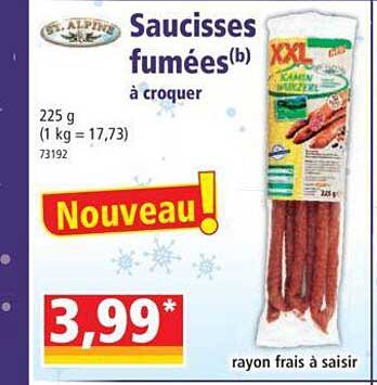 Saucisses Fumée à Croquer St Alpine