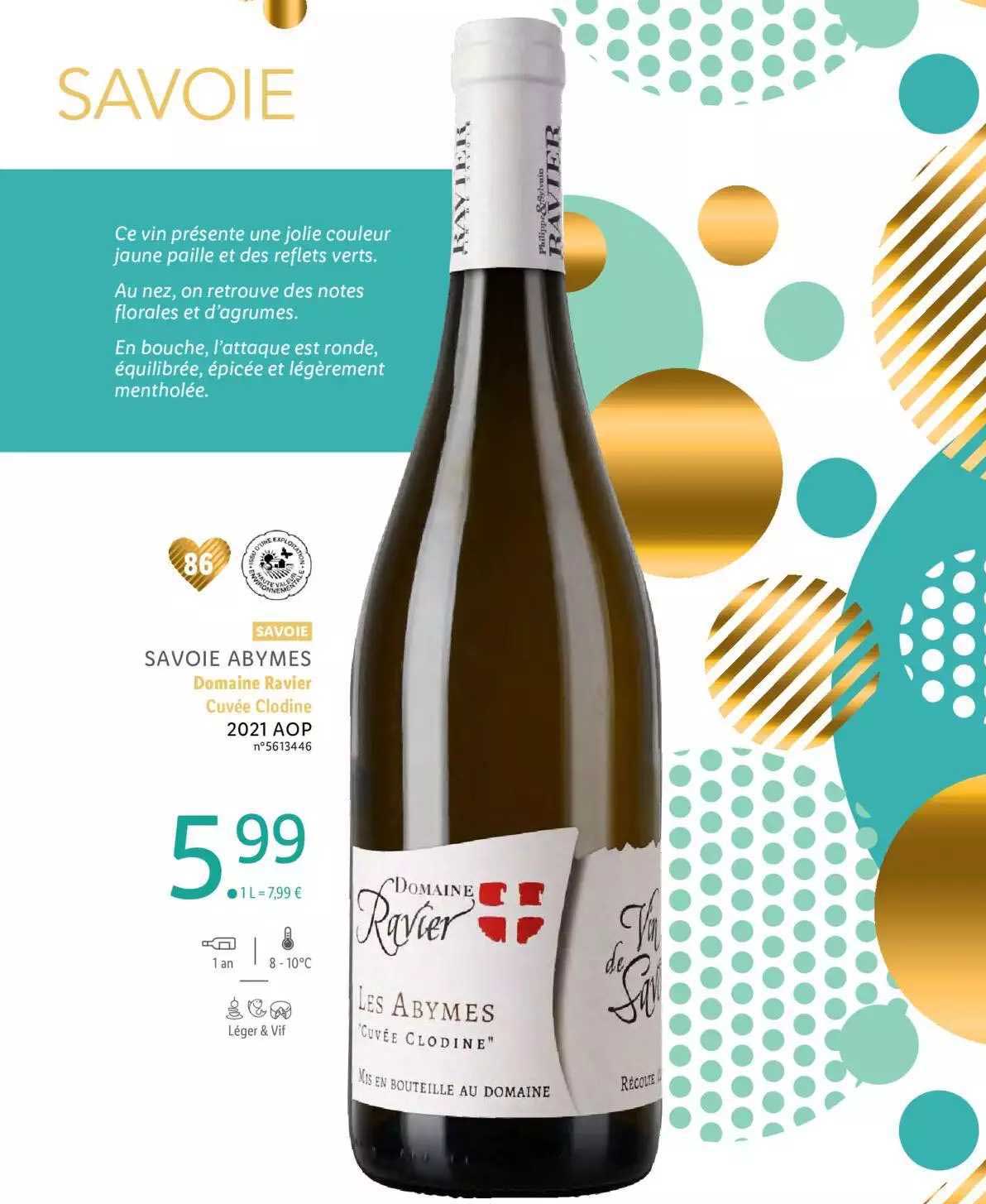savoie abymes domaine ravier cuvée clodine 2021 aop