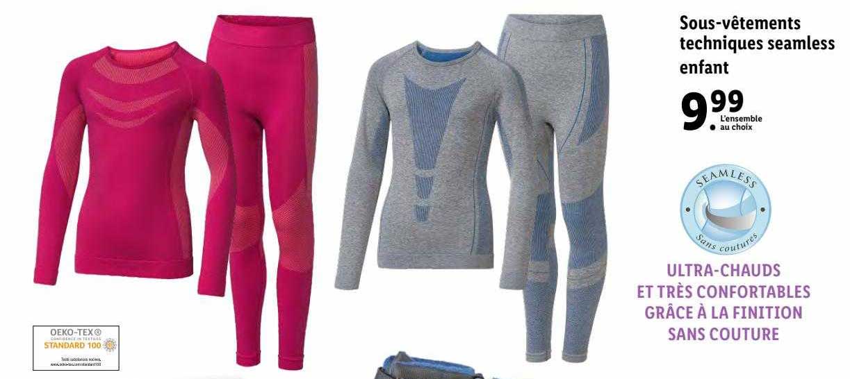 sous-vêtements techniques seamless enfant