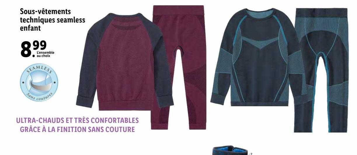 sous-vêtements techniques seamless enfant