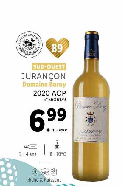 sud-ouest jurançon domain borny 2020 aop