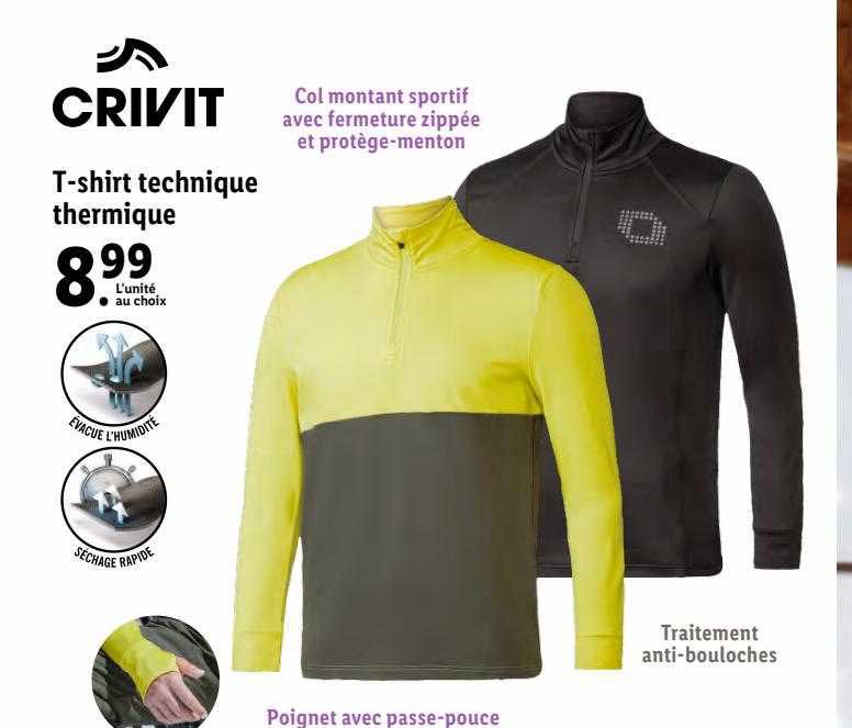 t-shirt technique thermique crivit