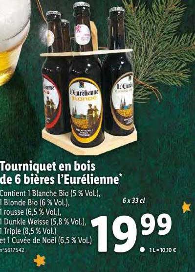 tourniquet en bois de 6 bières l'eurélienne