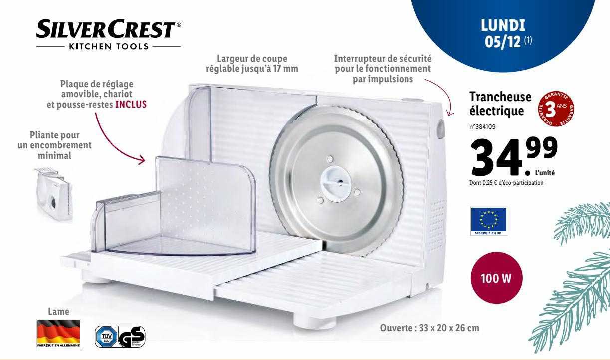 trancheuse électrique silver crest