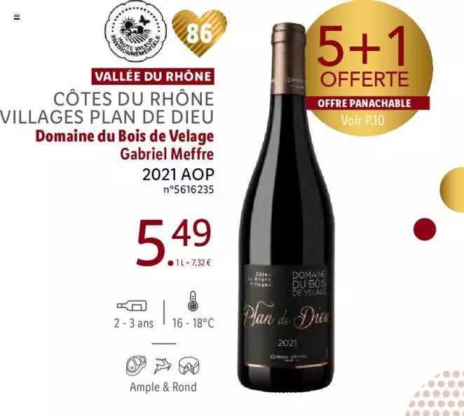 vallée du rhône côtes du rhône villages plan de dieu domaine du bois de velage gabriel meffre 2021 aop