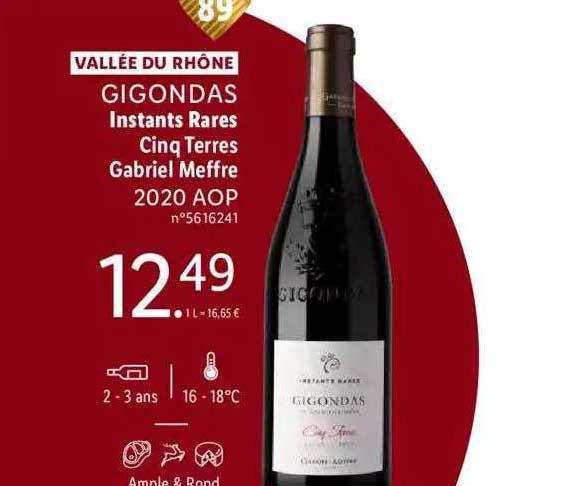 vallée du rhône gigondas instants rares cinq terres gabriel meffre 2020 aop