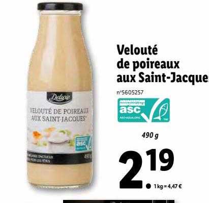 velouté de poireaux aux Saint-Jacques deluxe