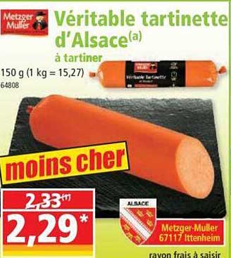 véritable tartinette d'alsace à tartiner metzger muller