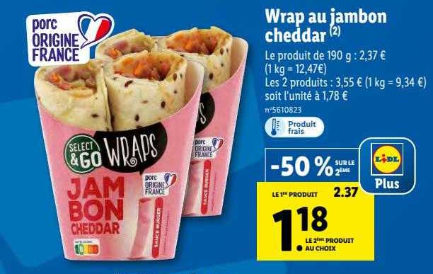 Wrap Au Jambon Cheddar