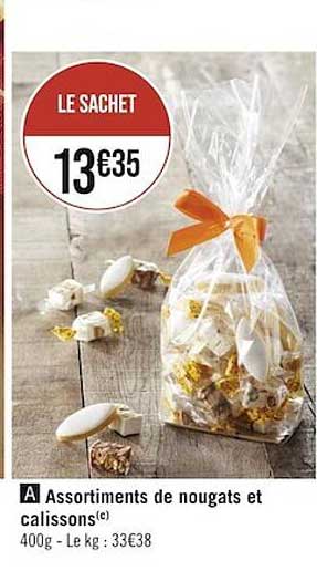 assortiments de nougats et calissons