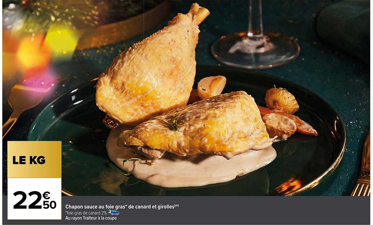 chapon sauce au foie gras de canard et girolles