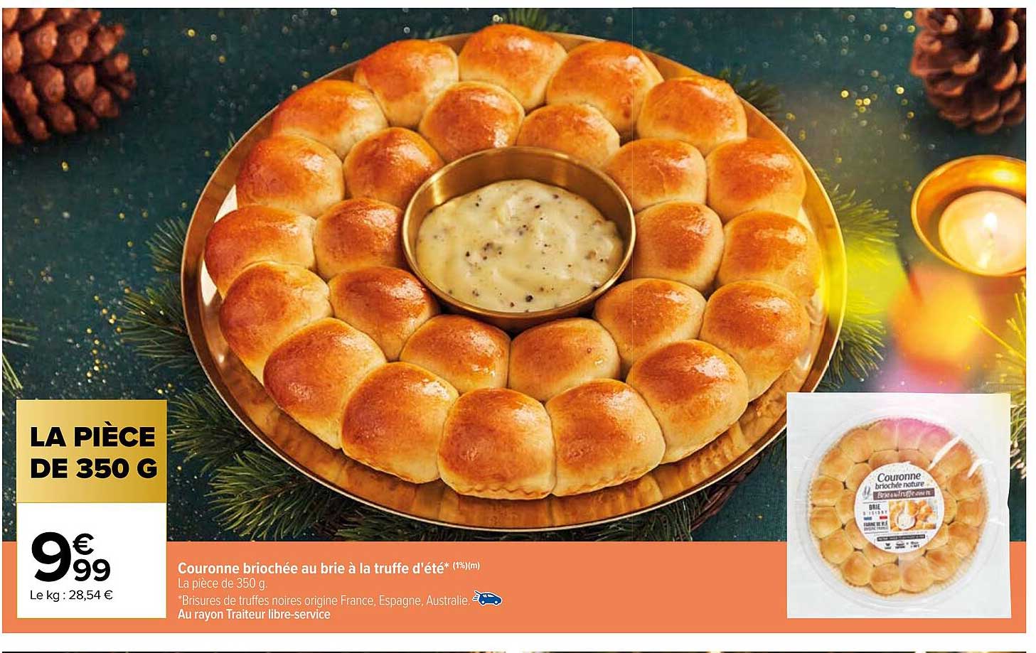 couronne briochée au brie à la truffe d'été