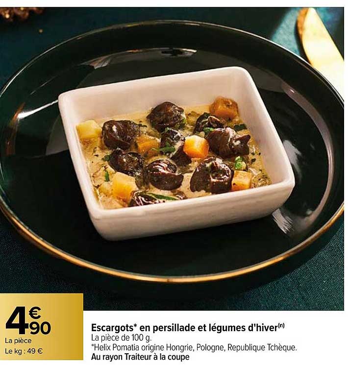 escargots en persillade et légumes d'hiver