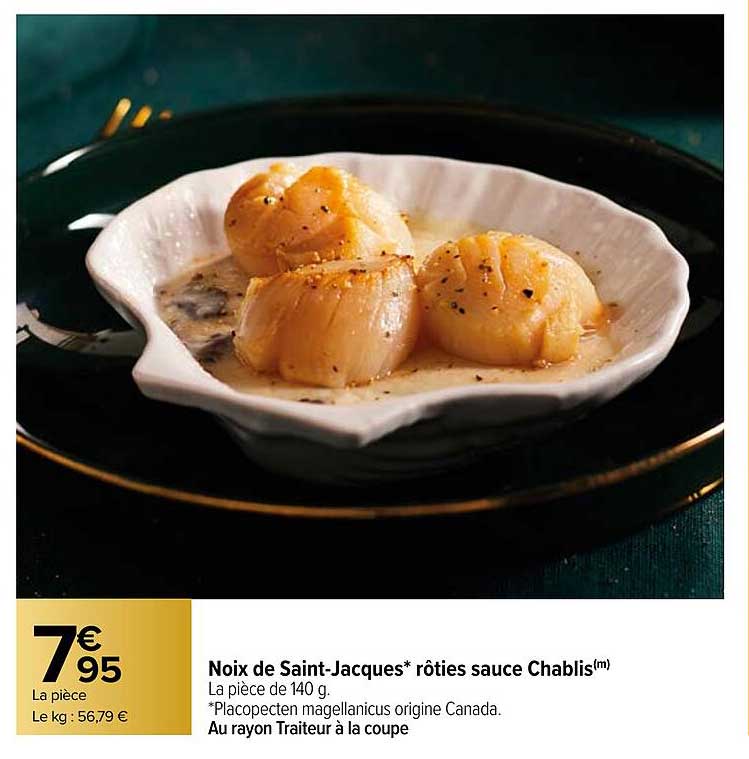 noix de saint-jacques rôties sauce chablis