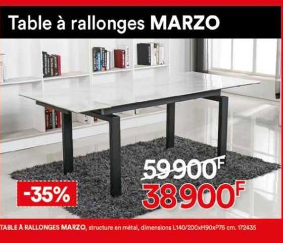 table à rallonges marzo