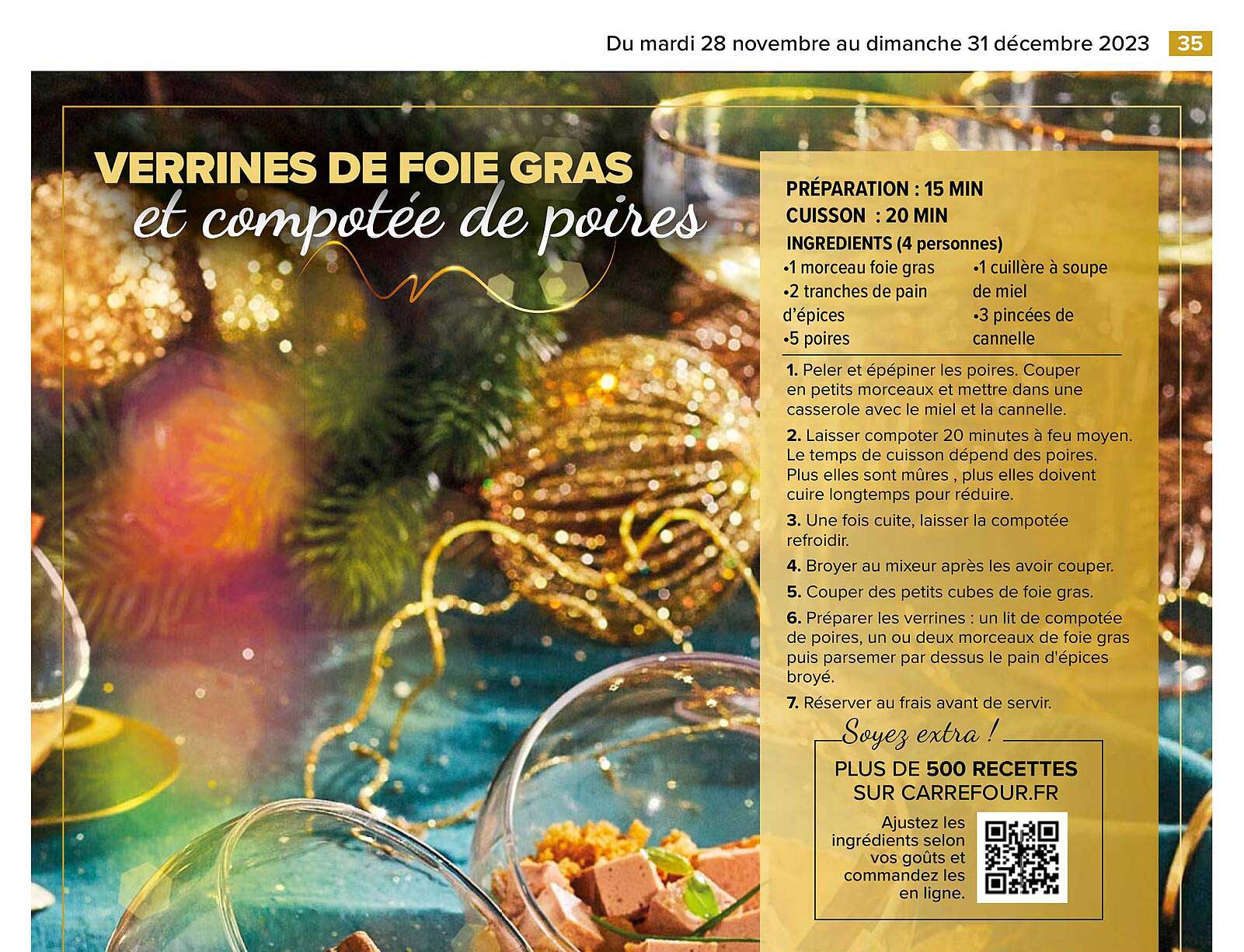 verrines de foie gras et compotée de poires