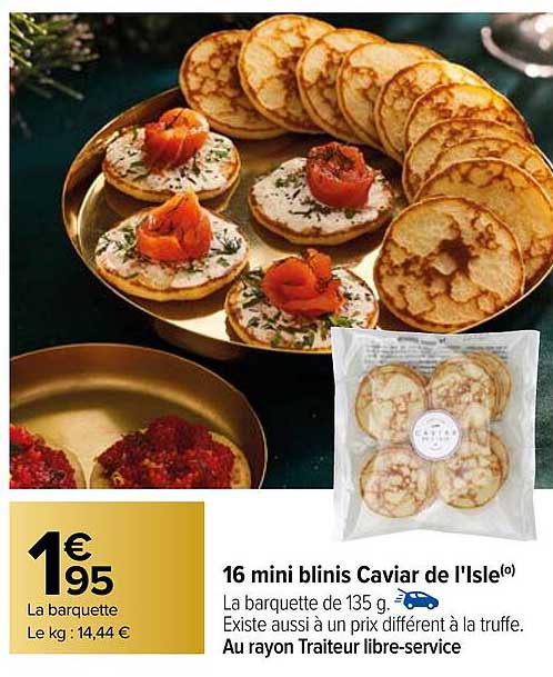 16 Mini Blinis Caviar De L'isle