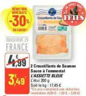 2 croustillants de saumon sauce à l'emmental l'assiette bleue