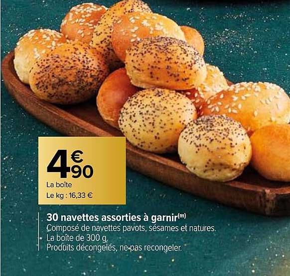 30 navettes assorties à garnir