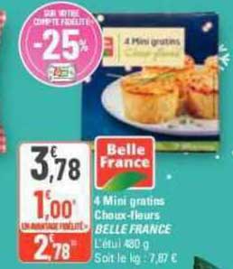 4 mini gratins choux-fleurs belle france