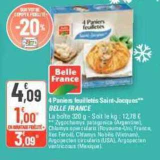 4 paniers feuilletés saint-jacques belle france