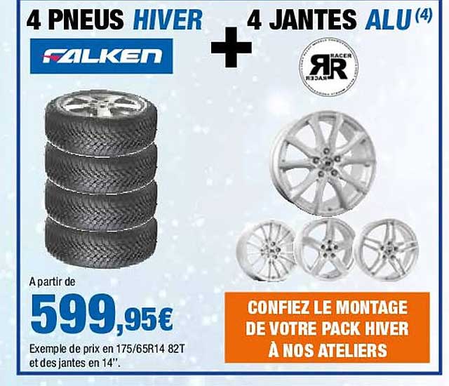 4 pneus hiver falken + 4 jantes alu