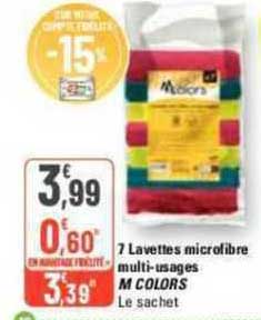 7 lavettes microfibre multi-usages m colors