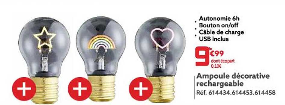 ampoule décorative rechargeable
