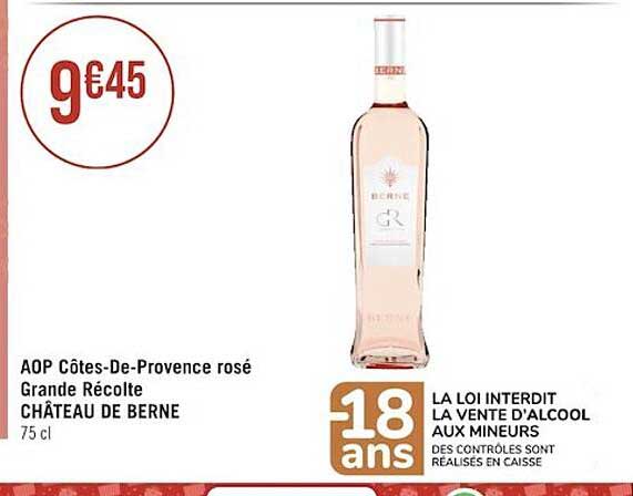 aop côtes-de-provence rosé grande récolte château de berne