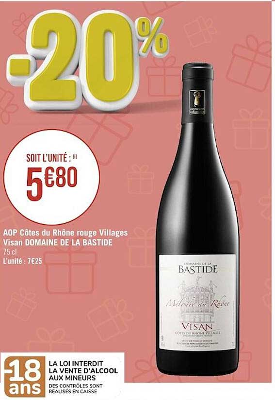 aop côtes du rhône rouge villages visan domaine de la bastide