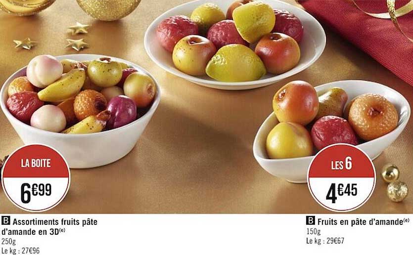 assortiments fruits pâte d'amande en 3d, fruits en pâte d'amande