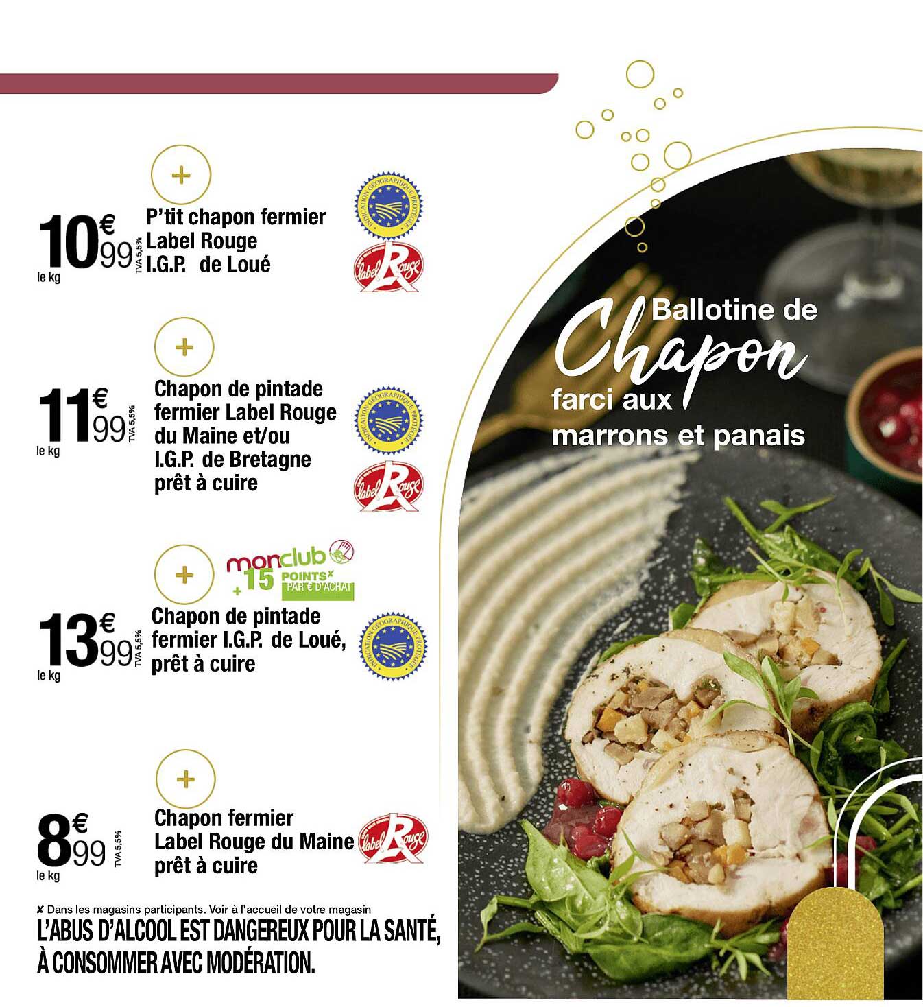 ballotine de chapon farci aux marrons et panais