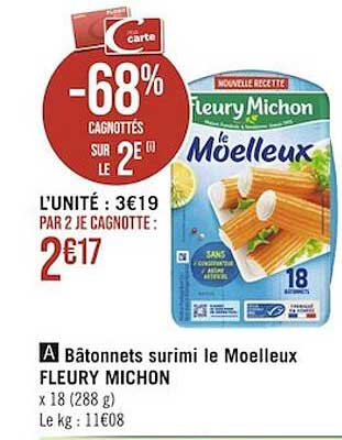 bâtonnets surimi le moelleux fleury michon