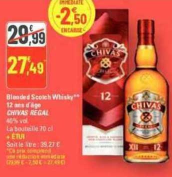 blended scotch whisky 12 ans d'âge chivas regal