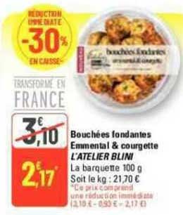 bouchées fondantes emmental & courgette l'atelier blini