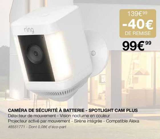 caméra de sécurité à batterie - spotlight cam plus