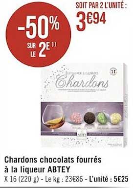 chardons chocolats fourrés à la liqueur abtey