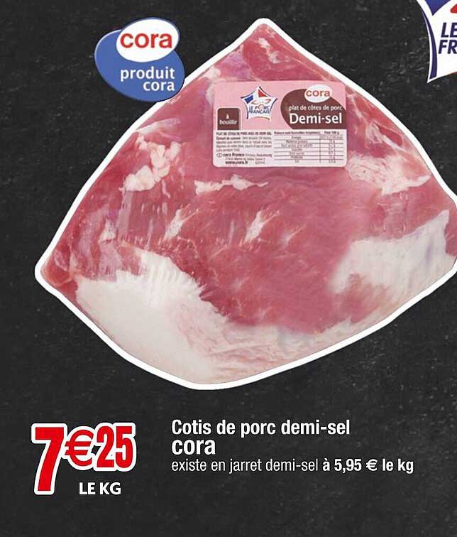 cotis de porc demi-sel cora