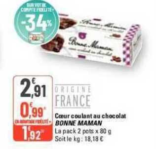 cœur coulant au chocolat bonne maman