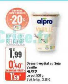 Dessert Végétal Au Soja Vanille Alpro
