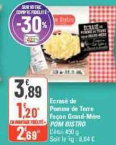 écrasé de pomme de terre façon grand-mère pom bistro
