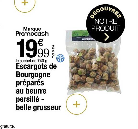 escargots de bourgogne préparés au beurre persillé - belle grosseur