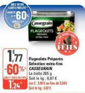 flageolets préparés sélection extra-fins cassegrain