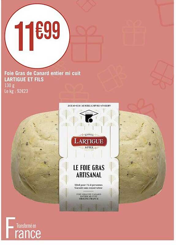 foie gras de canard entier mi cuit lartigue et fils