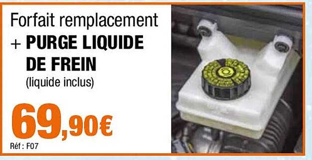 forfait remplacement + purge liquide de frein