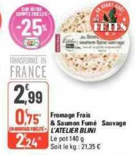 fromage frais & saumon fumé sauvage l'atelier blini