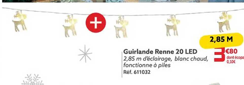 guirlande renne 20 led