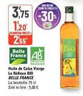 huile de colza vierge le réflexe bio belle france