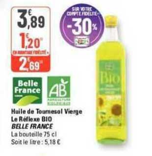 huile de tournesol vierge le réflexe bio belle france