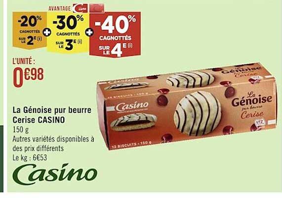 La Génoise Pur Beurre Cerise Casino